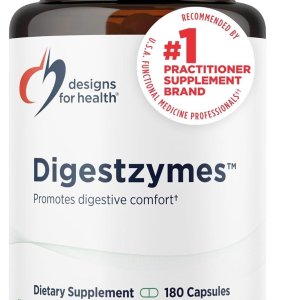 Designs for Health Digestzymes | Digestive Enzyme Supplement | 180 Capsules