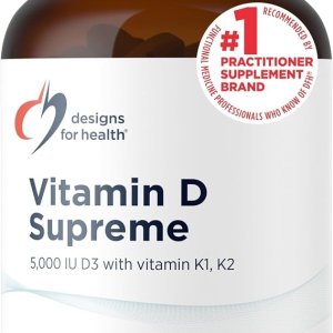 Designs for Health Vitamin D Supreme | Vitamin D3 5000 IU &amp; K2 | 30