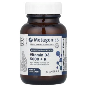 Metagenics Vitamin D3 + K | 5,000 IU Vitamin D3 with K2 MK-7 | 60