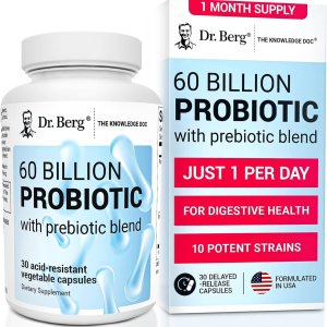 Dr. Berg Probiotic Supplement 60 Billion CFU | Digestive Health | 30